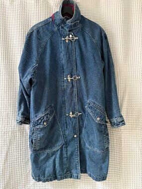 Be in the Current Seen vintage cotton denim lined women's coat size large retro